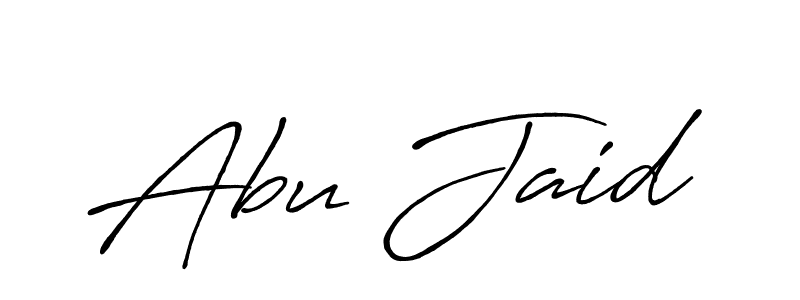 Make a beautiful signature design for name Abu Jaid. With this signature (Antro_Vectra_Bolder) style, you can create a handwritten signature for free. Abu Jaid signature style 7 images and pictures png