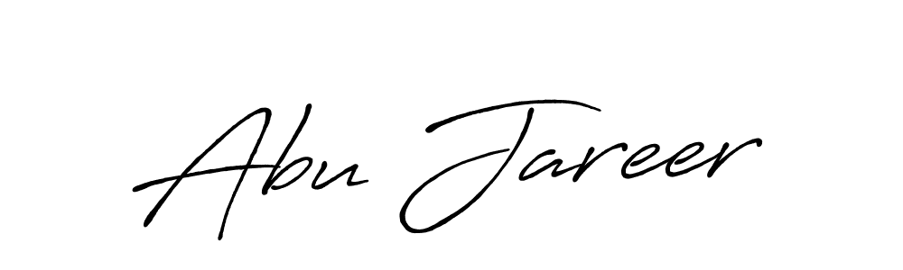 How to make Abu Jareer name signature. Use Antro_Vectra_Bolder style for creating short signs online. This is the latest handwritten sign. Abu Jareer signature style 7 images and pictures png