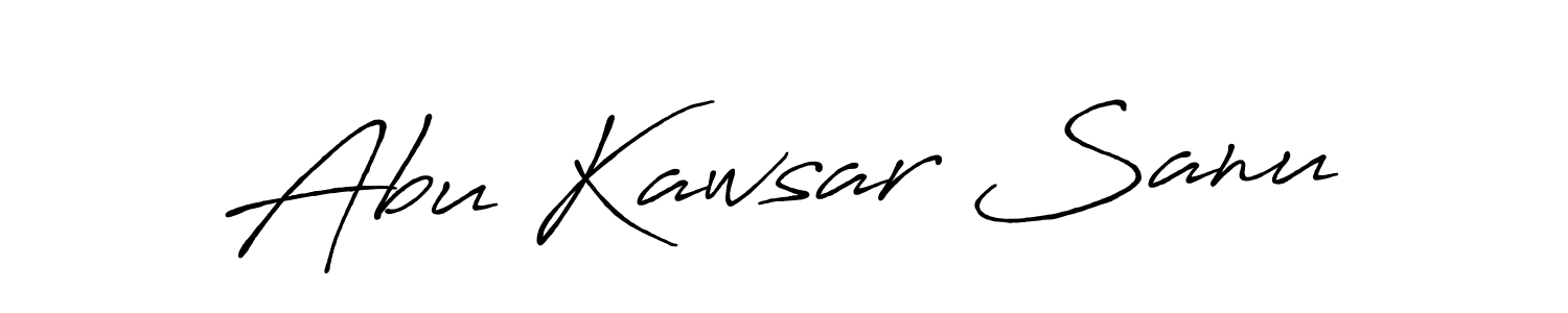 Design your own signature with our free online signature maker. With this signature software, you can create a handwritten (Antro_Vectra_Bolder) signature for name Abu Kawsar Sanu. Abu Kawsar Sanu signature style 7 images and pictures png