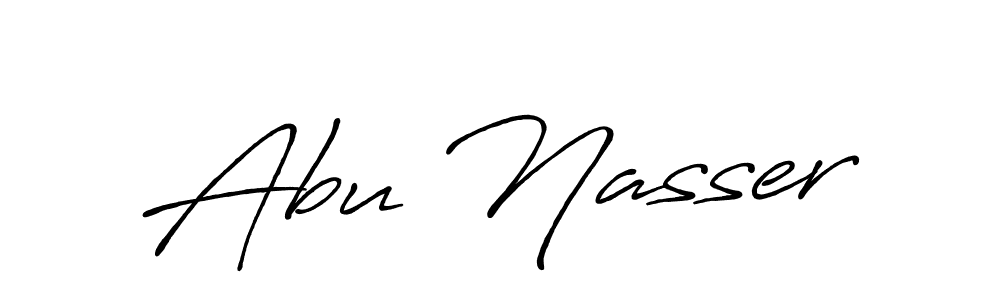 How to make Abu Nasser name signature. Use Antro_Vectra_Bolder style for creating short signs online. This is the latest handwritten sign. Abu Nasser signature style 7 images and pictures png