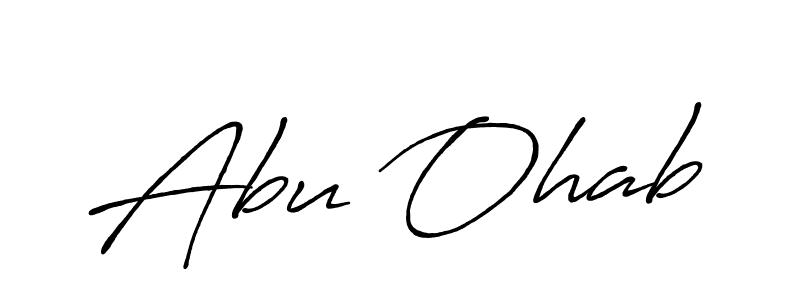 Also we have Abu Ohab name is the best signature style. Create professional handwritten signature collection using Antro_Vectra_Bolder autograph style. Abu Ohab signature style 7 images and pictures png