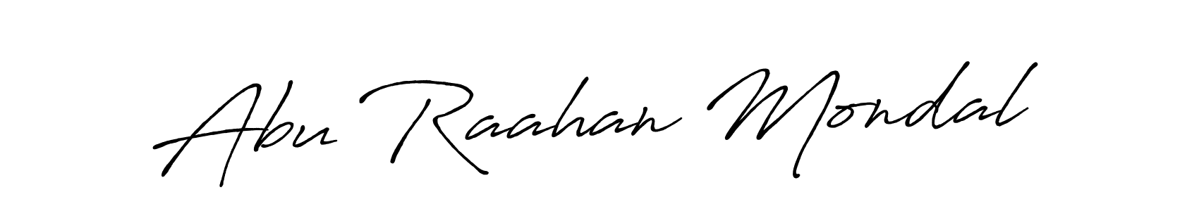 How to make Abu Raahan Mondal name signature. Use Antro_Vectra_Bolder style for creating short signs online. This is the latest handwritten sign. Abu Raahan Mondal signature style 7 images and pictures png