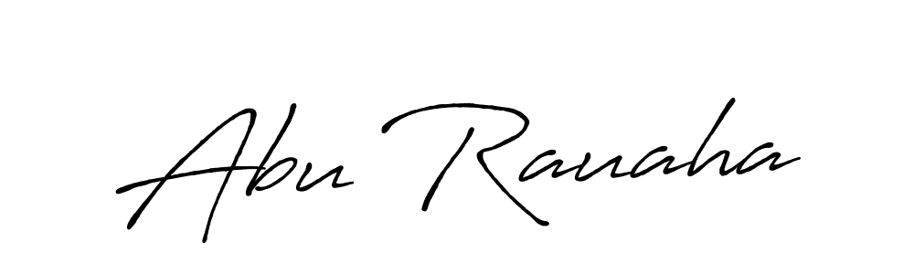 How to make Abu Rauaha name signature. Use Antro_Vectra_Bolder style for creating short signs online. This is the latest handwritten sign. Abu Rauaha signature style 7 images and pictures png