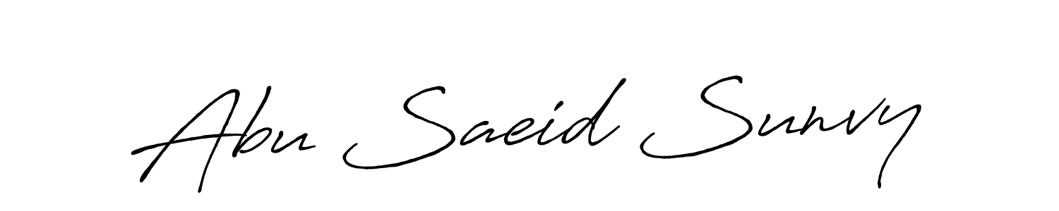 Use a signature maker to create a handwritten signature online. With this signature software, you can design (Antro_Vectra_Bolder) your own signature for name Abu Saeid Sunvy. Abu Saeid Sunvy signature style 7 images and pictures png