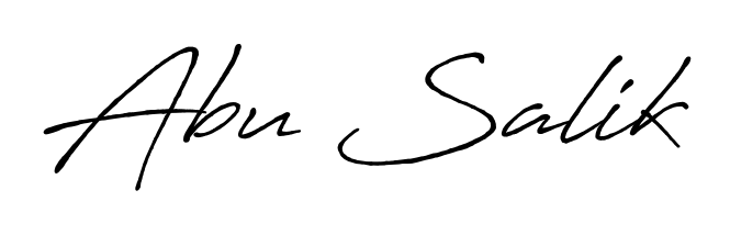 Explore multiple handwriting variations for Abu Salik including this stunning Antro_Vectra_Bolder design. Free to use across all platforms. Abu Salik signature style 7 images and pictures png
