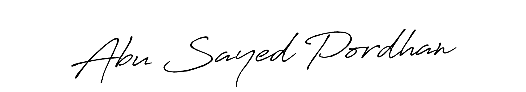 Create a beautiful signature design for name Abu Sayed Pordhan. With this signature (Antro_Vectra_Bolder) fonts, you can make a handwritten signature for free. Abu Sayed Pordhan signature style 7 images and pictures png