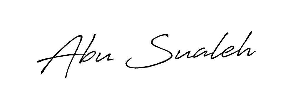 Use a signature maker to create a handwritten signature online. With this signature software, you can design (Antro_Vectra_Bolder) your own signature for name Abu Sualeh. Abu Sualeh signature style 7 images and pictures png