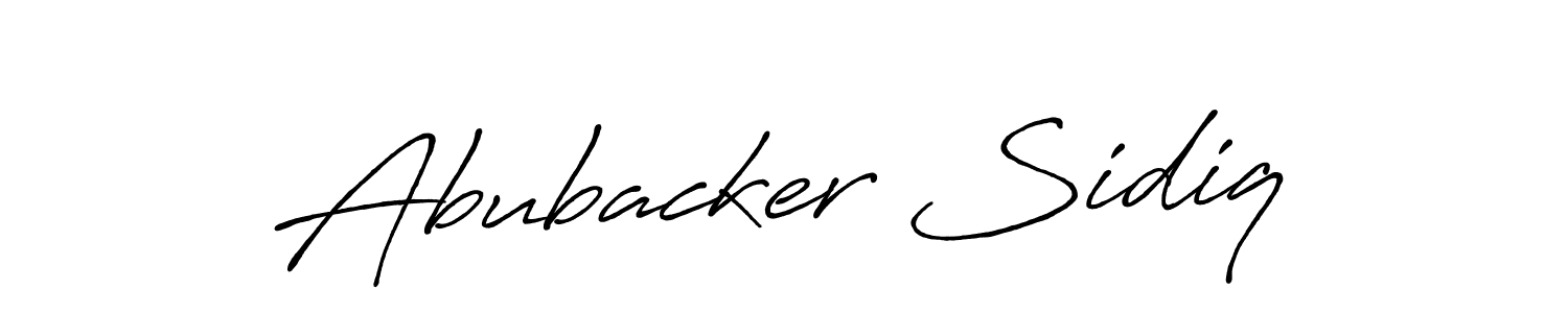 Abubacker Sidiq stylish signature style. Best Handwritten Sign (Antro_Vectra_Bolder) for my name. Handwritten Signature Collection Ideas for my name Abubacker Sidiq. Abubacker Sidiq signature style 7 images and pictures png