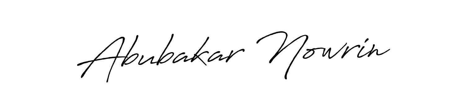 Create a beautiful signature design for name Abubakar Nowrin. With this signature (Antro_Vectra_Bolder) fonts, you can make a handwritten signature for free. Abubakar Nowrin signature style 7 images and pictures png