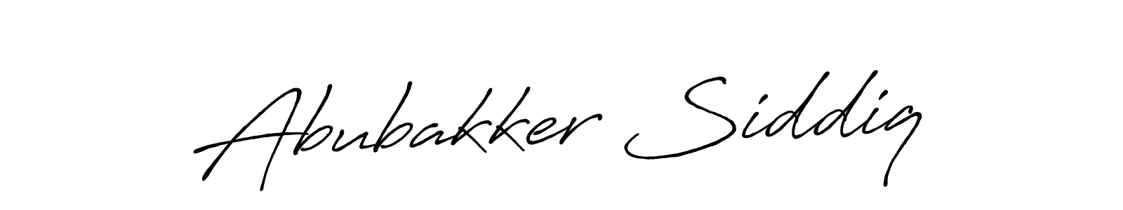 Create a beautiful signature design for name Abubakker Siddiq. With this signature (Antro_Vectra_Bolder) fonts, you can make a handwritten signature for free. Abubakker Siddiq signature style 7 images and pictures png