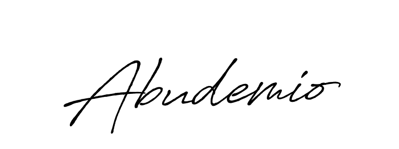 Use a signature maker to create a handwritten signature online. With this signature software, you can design (Antro_Vectra_Bolder) your own signature for name Abudemio. Abudemio signature style 7 images and pictures png