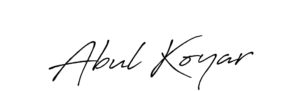 Create a beautiful signature design for name Abul Koyar. With this signature (Antro_Vectra_Bolder) fonts, you can make a handwritten signature for free. Abul Koyar signature style 7 images and pictures png