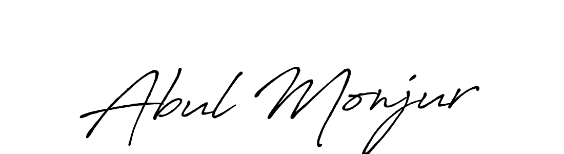 How to make Abul Monjur name signature. Use Antro_Vectra_Bolder style for creating short signs online. This is the latest handwritten sign. Abul Monjur signature style 7 images and pictures png