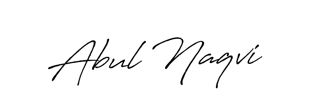 Use a signature maker to create a handwritten signature online. With this signature software, you can design (Antro_Vectra_Bolder) your own signature for name Abul Naqvi. Abul Naqvi signature style 7 images and pictures png