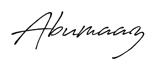 Enhance your business communications with Abumaaz signature in Antro_Vectra_Bolder lettering. Clean, modern, and universally compatible. Abumaaz signature style 7 images and pictures png