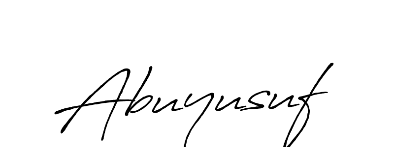 Use a signature maker to create a handwritten signature online. With this signature software, you can design (Antro_Vectra_Bolder) your own signature for name Abuyusuf. Abuyusuf signature style 7 images and pictures png