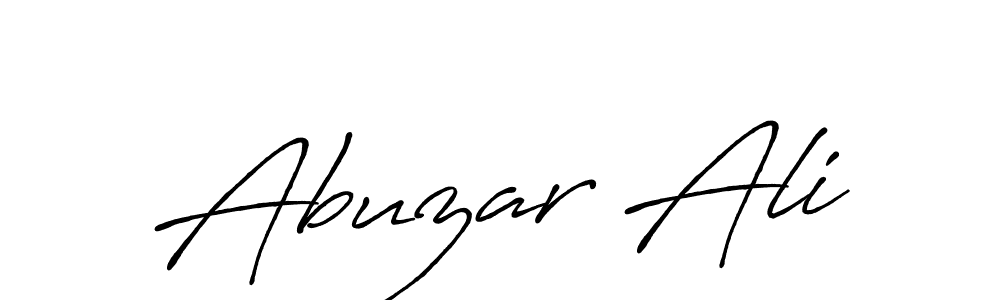Make a beautiful signature design for name Abuzar Ali. With this signature (Antro_Vectra_Bolder) style, you can create a handwritten signature for free. Abuzar Ali signature style 7 images and pictures png