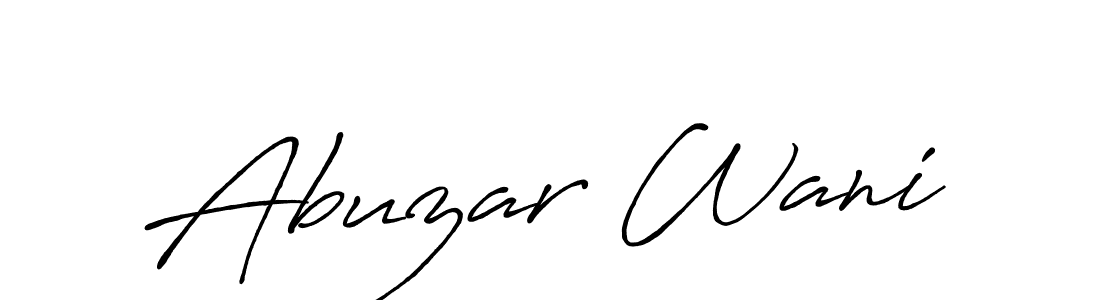 Create a beautiful signature design for name Abuzar Wani. With this signature (Antro_Vectra_Bolder) fonts, you can make a handwritten signature for free. Abuzar Wani signature style 7 images and pictures png