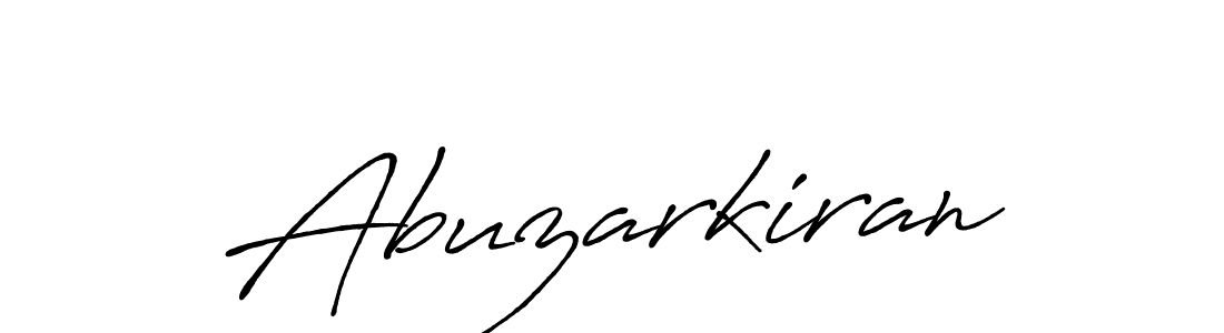 Create a beautiful signature design for name Abuzarkiran. With this signature (Antro_Vectra_Bolder) fonts, you can make a handwritten signature for free. Abuzarkiran signature style 7 images and pictures png