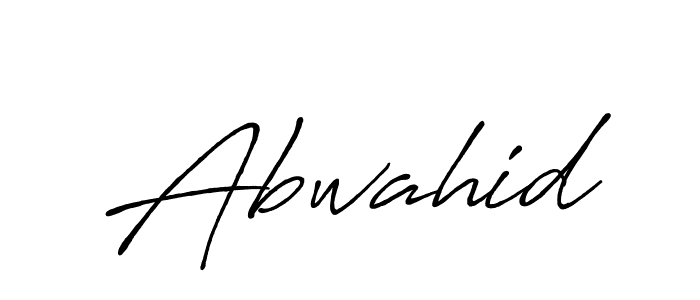 Use a signature maker to create a handwritten signature online. With this signature software, you can design (Antro_Vectra_Bolder) your own signature for name Abwahid. Abwahid signature style 7 images and pictures png