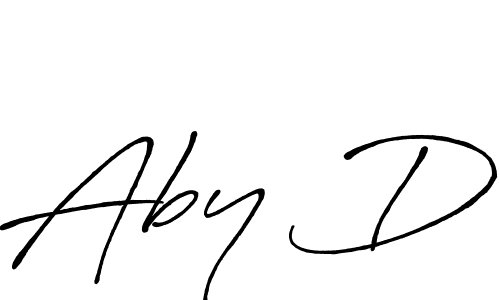 Design your own signature with our free online signature maker. With this signature software, you can create a handwritten (Antro_Vectra_Bolder) signature for name Aby D. Aby D signature style 7 images and pictures png