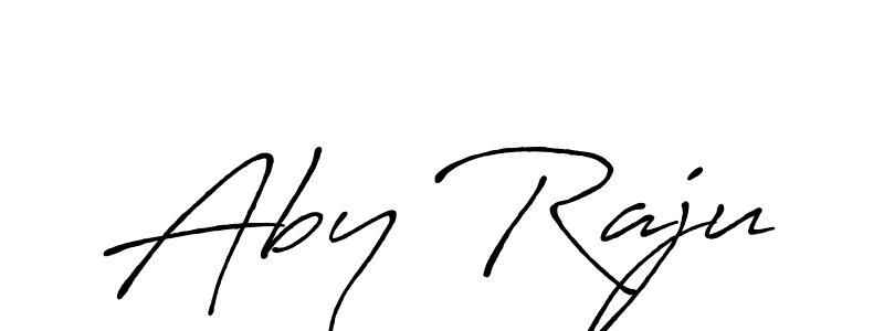 How to make Aby Raju name signature. Use Antro_Vectra_Bolder style for creating short signs online. This is the latest handwritten sign. Aby Raju signature style 7 images and pictures png