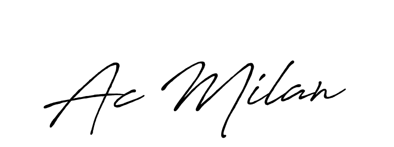 Make a beautiful signature design for name Ac Milan. With this signature (Antro_Vectra_Bolder) style, you can create a handwritten signature for free. Ac Milan signature style 7 images and pictures png