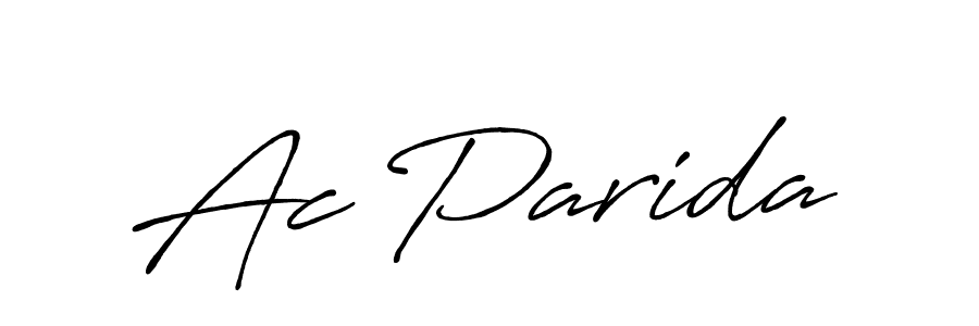 The best way (Antro_Vectra_Bolder) to make a short signature is to pick only two or three words in your name. The name Ac Parida include a total of six letters. For converting this name. Ac Parida signature style 7 images and pictures png