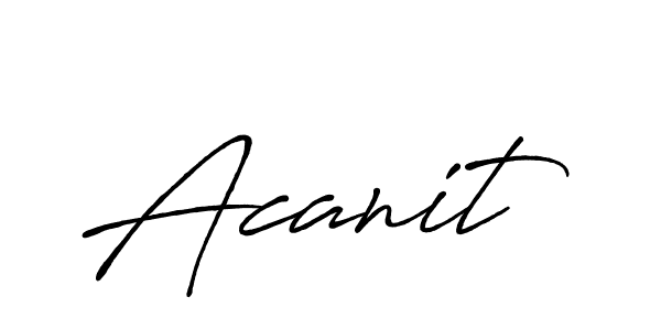 Use a signature maker to create a handwritten signature online. With this signature software, you can design (Antro_Vectra_Bolder) your own signature for name Acanit. Acanit signature style 7 images and pictures png