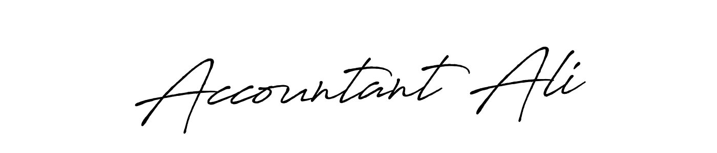 Create a beautiful signature design for name Accountant Ali. With this signature (Antro_Vectra_Bolder) fonts, you can make a handwritten signature for free. Accountant Ali signature style 7 images and pictures png