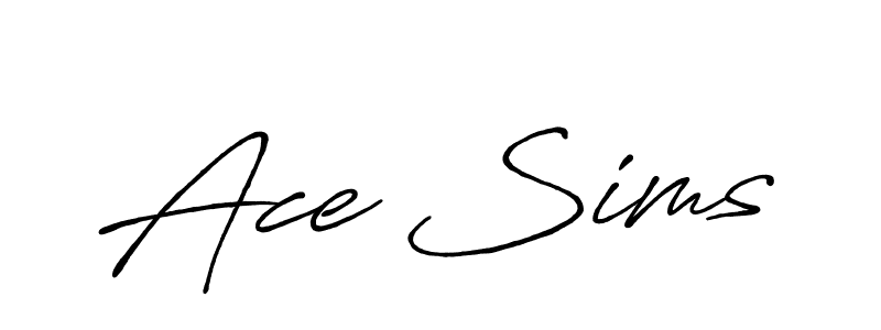 Similarly Antro_Vectra_Bolder is the best handwritten signature design. Signature creator online .You can use it as an online autograph creator for name Ace Sims. Ace Sims signature style 7 images and pictures png