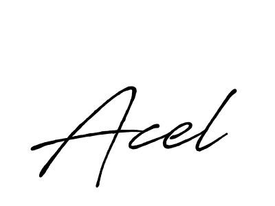 Use a signature maker to create a handwritten signature online. With this signature software, you can design (Antro_Vectra_Bolder) your own signature for name Acel. Acel signature style 7 images and pictures png