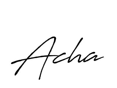 Use a signature maker to create a handwritten signature online. With this signature software, you can design (Antro_Vectra_Bolder) your own signature for name Acha. Acha signature style 7 images and pictures png