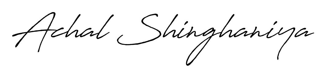 Create an unforgettable impression when signing with Achal Shinghaniya name styled in Antro_Vectra_Bolder typography. 100% free online generator. Achal Shinghaniya signature style 7 images and pictures png