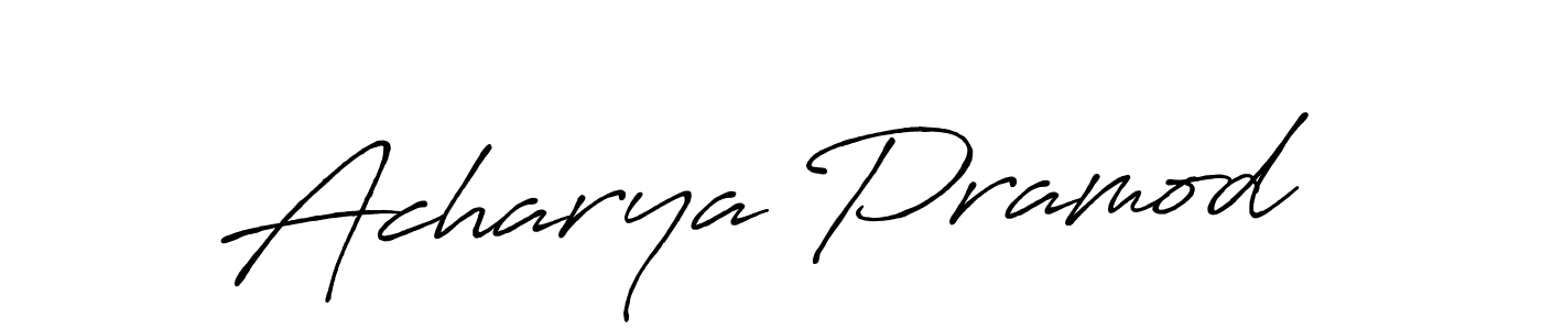 Use a signature maker to create a handwritten signature online. With this signature software, you can design (Antro_Vectra_Bolder) your own signature for name Acharya Pramod. Acharya Pramod signature style 7 images and pictures png