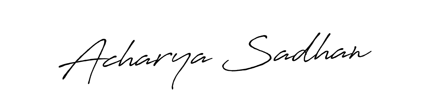 How to make Acharya Sadhan name signature. Use Antro_Vectra_Bolder style for creating short signs online. This is the latest handwritten sign. Acharya Sadhan signature style 7 images and pictures png