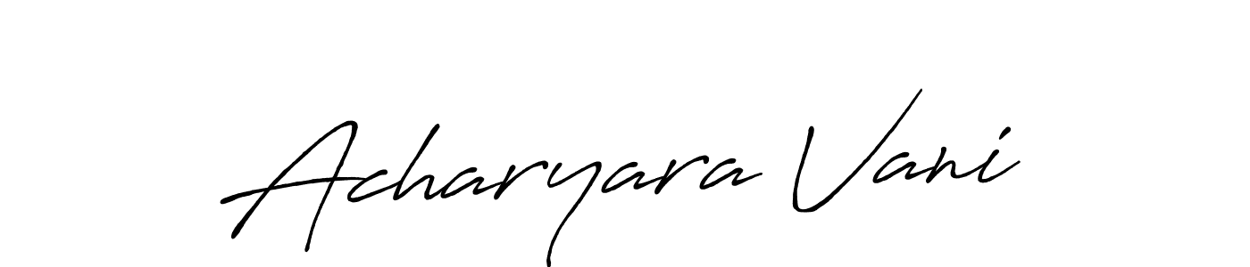 Antro_Vectra_Bolder is a professional signature style that is perfect for those who want to add a touch of class to their signature. It is also a great choice for those who want to make their signature more unique. Get Acharyara Vani name to fancy signature for free. Acharyara Vani signature style 7 images and pictures png