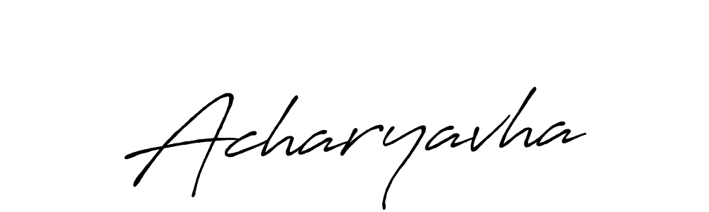 Use a signature maker to create a handwritten signature online. With this signature software, you can design (Antro_Vectra_Bolder) your own signature for name Acharyavha. Acharyavha signature style 7 images and pictures png