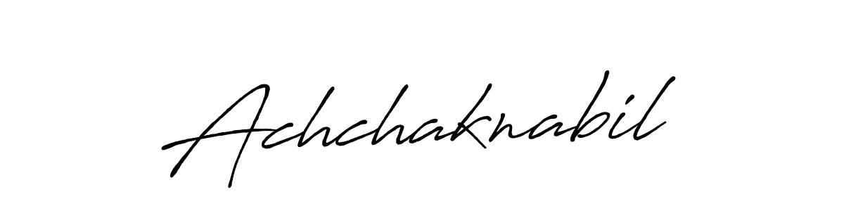 if you are searching for the best signature style for your name Achchaknabil. so please give up your signature search. here we have designed multiple signature styles  using Antro_Vectra_Bolder. Achchaknabil signature style 7 images and pictures png