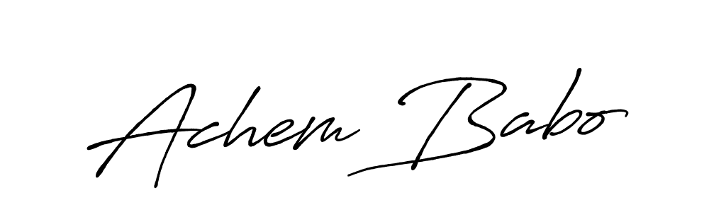 Antro_Vectra_Bolder is a professional signature style that is perfect for those who want to add a touch of class to their signature. It is also a great choice for those who want to make their signature more unique. Get Achem Babo name to fancy signature for free. Achem Babo signature style 7 images and pictures png