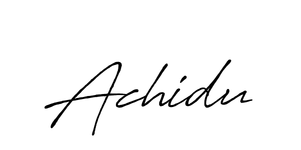 How to make Achidu name signature. Use Antro_Vectra_Bolder style for creating short signs online. This is the latest handwritten sign. Achidu signature style 7 images and pictures png