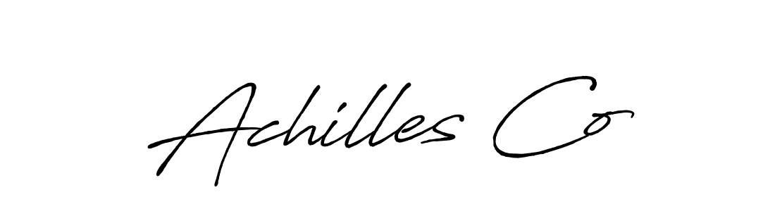 This is the best signature style for the Achilles Co name. Also you like these signature font (Antro_Vectra_Bolder). Mix name signature. Achilles Co signature style 7 images and pictures png