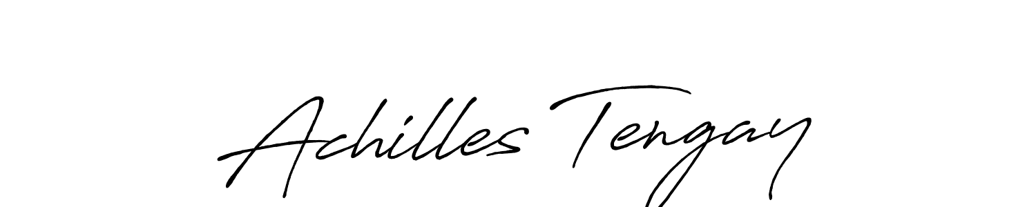 You should practise on your own different ways (Antro_Vectra_Bolder) to write your name (Achilles Tengay) in signature. don't let someone else do it for you. Achilles Tengay signature style 7 images and pictures png