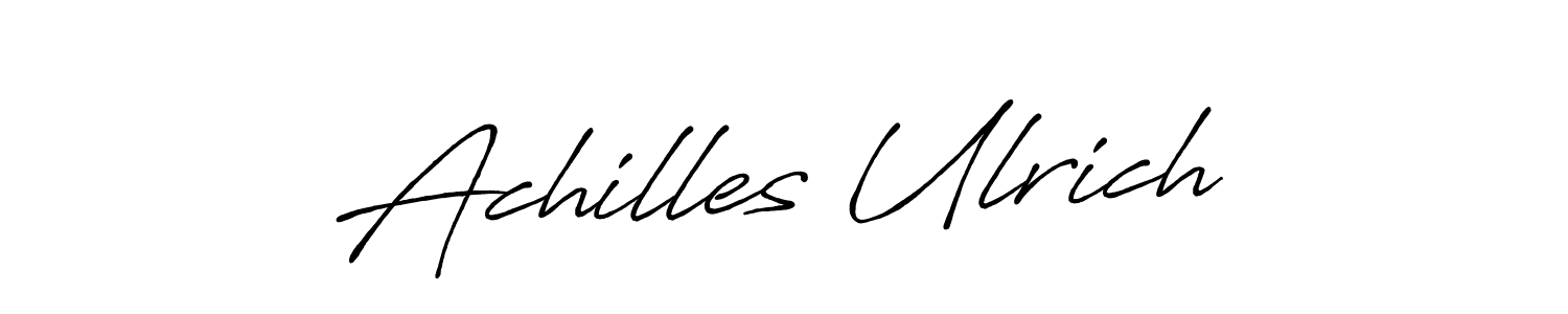 How to make Achilles Ulrich name signature. Use Antro_Vectra_Bolder style for creating short signs online. This is the latest handwritten sign. Achilles Ulrich signature style 7 images and pictures png