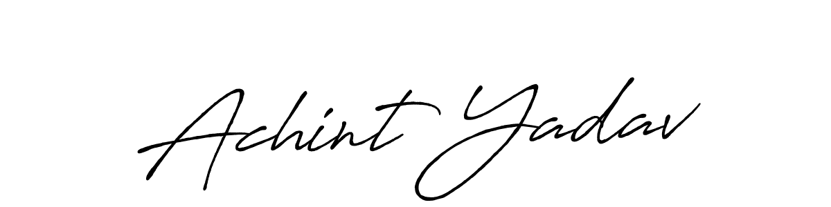 Achint Yadav stylish signature style. Best Handwritten Sign (Antro_Vectra_Bolder) for my name. Handwritten Signature Collection Ideas for my name Achint Yadav. Achint Yadav signature style 7 images and pictures png