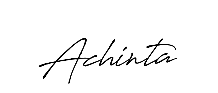 Make a beautiful signature design for name Achinta. With this signature (Antro_Vectra_Bolder) style, you can create a handwritten signature for free. Achinta signature style 7 images and pictures png