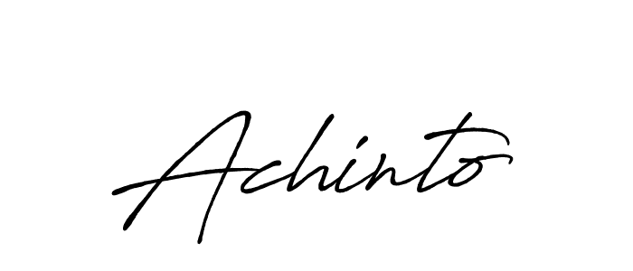 Use a signature maker to create a handwritten signature online. With this signature software, you can design (Antro_Vectra_Bolder) your own signature for name Achinto. Achinto signature style 7 images and pictures png