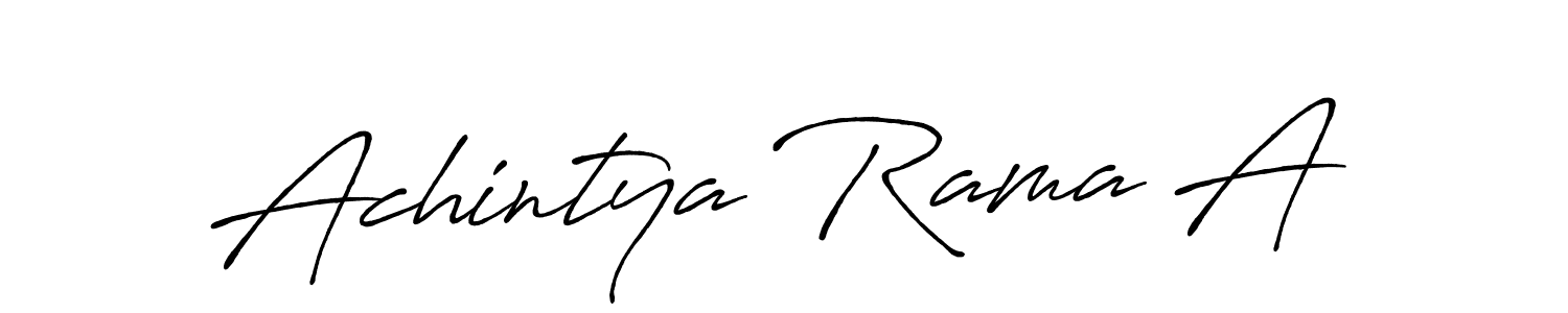 How to make Achintya Rama A name signature. Use Antro_Vectra_Bolder style for creating short signs online. This is the latest handwritten sign. Achintya Rama A signature style 7 images and pictures png