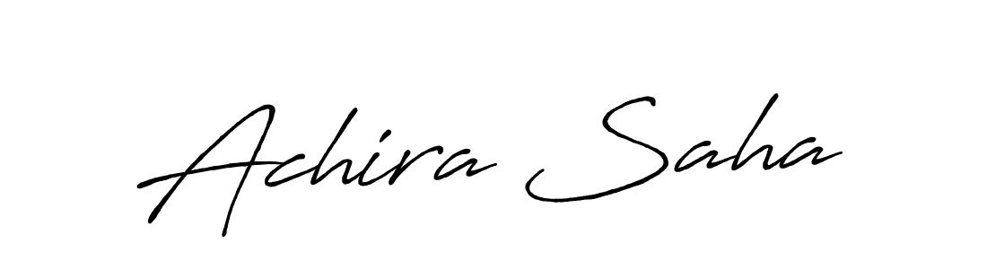 Use a signature maker to create a handwritten signature online. With this signature software, you can design (Antro_Vectra_Bolder) your own signature for name Achira Saha. Achira Saha signature style 7 images and pictures png