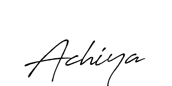 How to make Achiya name signature. Use Antro_Vectra_Bolder style for creating short signs online. This is the latest handwritten sign. Achiya signature style 7 images and pictures png